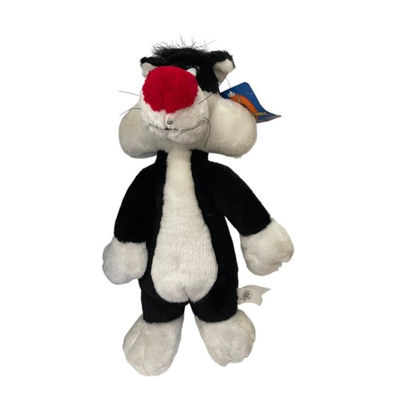 Sylvester The Cat Looney Tunes Plush Toy 13" Ace 1997 Black White Polyester - Picture 2 of 7